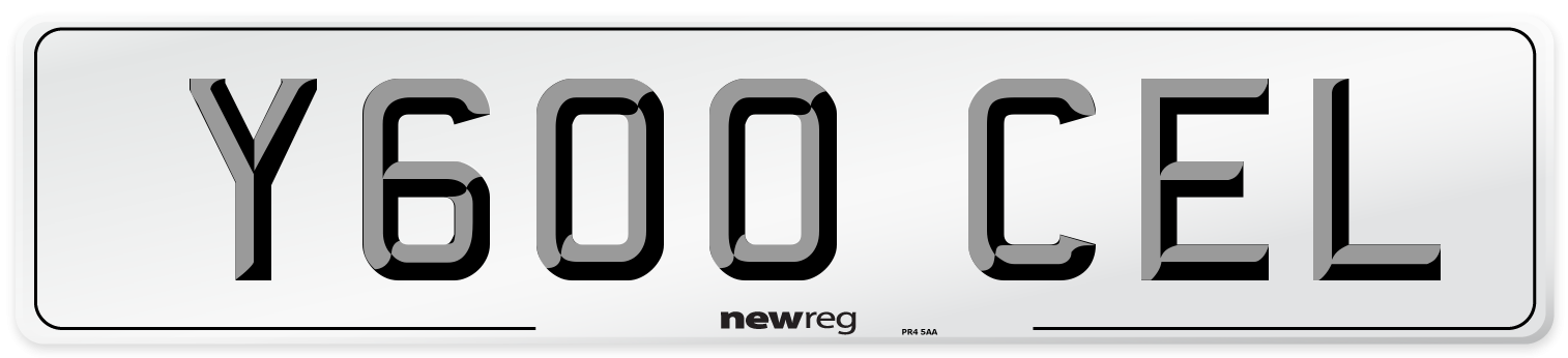 Y600 CEL Number Plate from New Reg